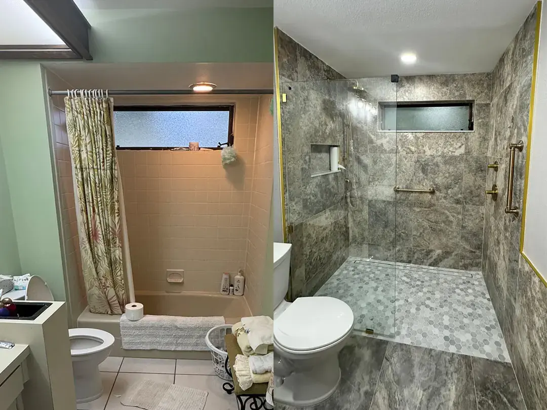 How Did Our Tile Flooring Installation Transform This Palm Harbor, FL Bathroom?